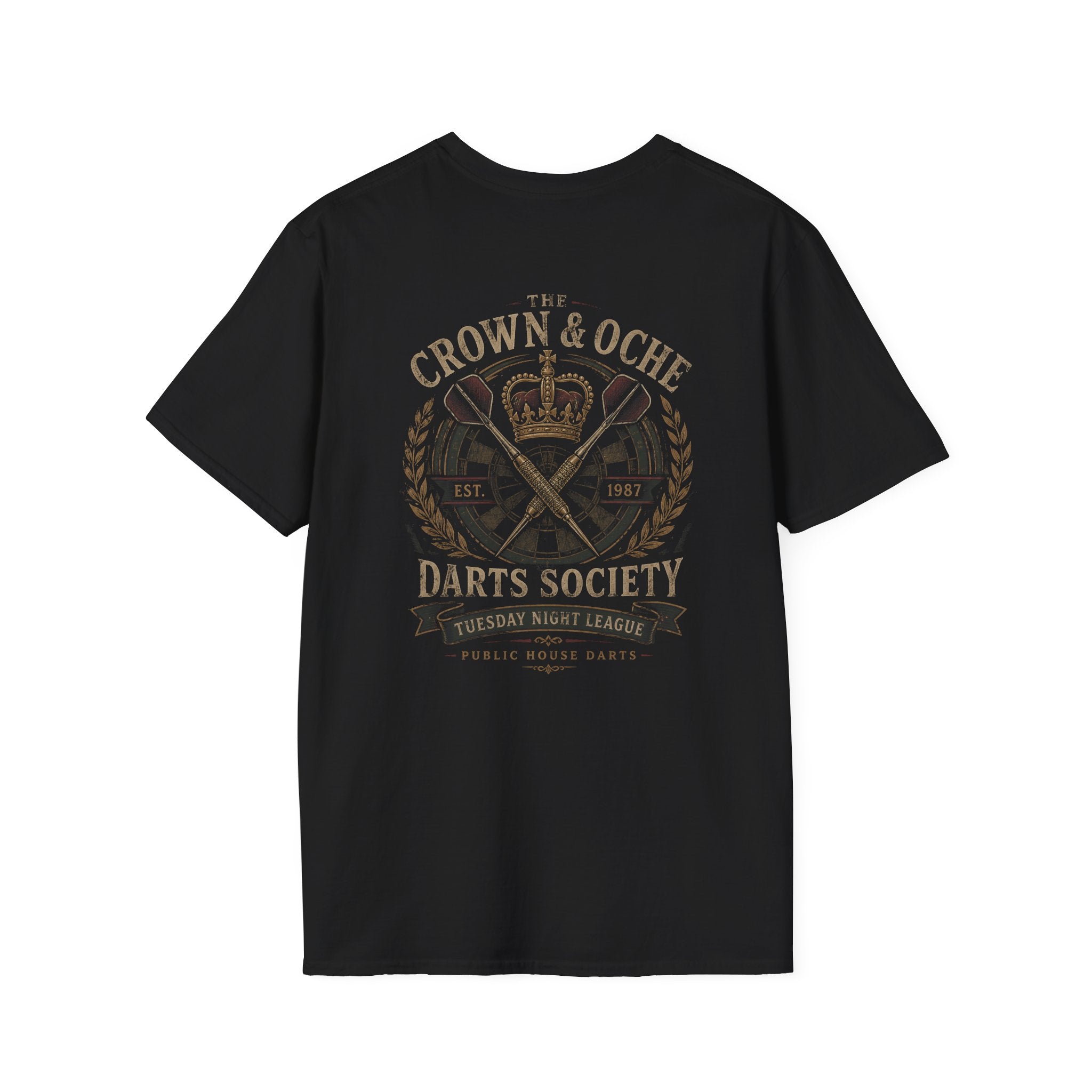 The Crown & Oche Darts Society T-Shirt (Two-sided)