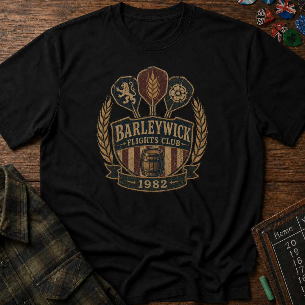 Barleywick Flights Club Vintage Darts Crest Tee