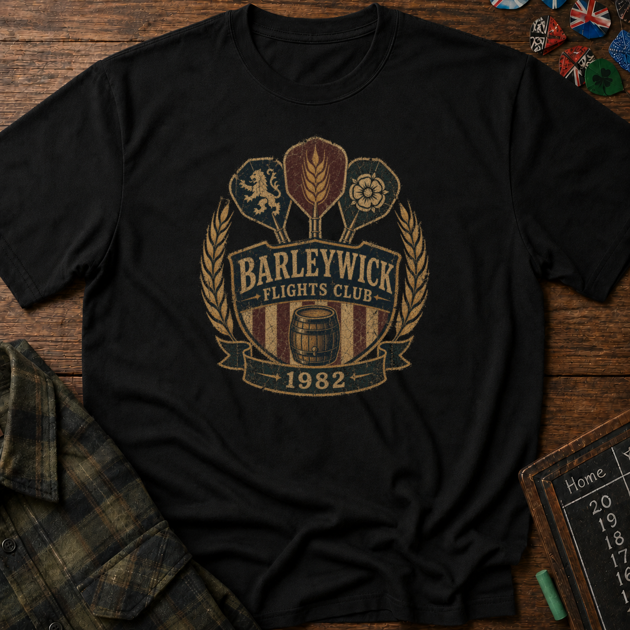 Barleywick Flights Club Vintage Darts Crest Tee