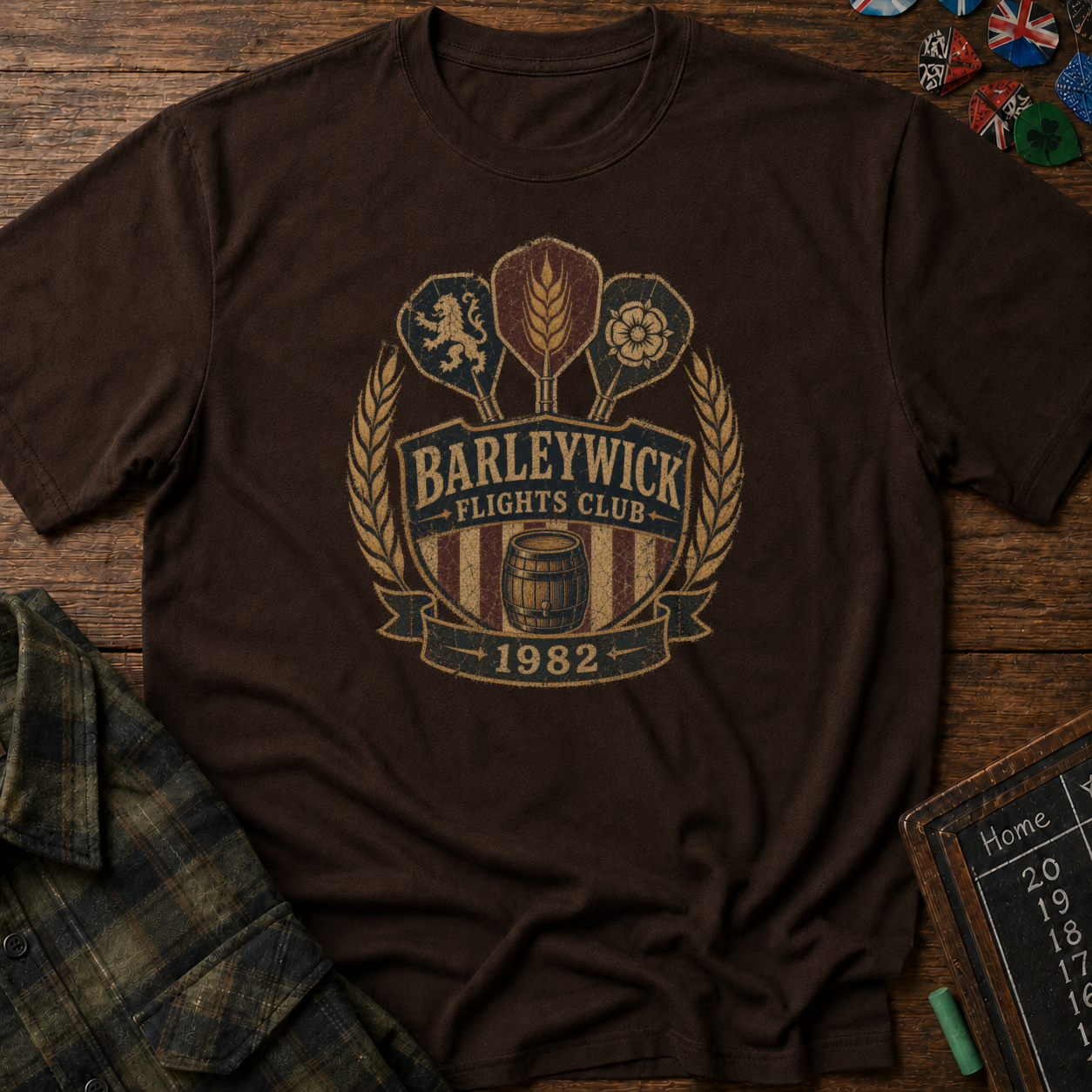Barleywick Flights Club Vintage Darts Crest Tee