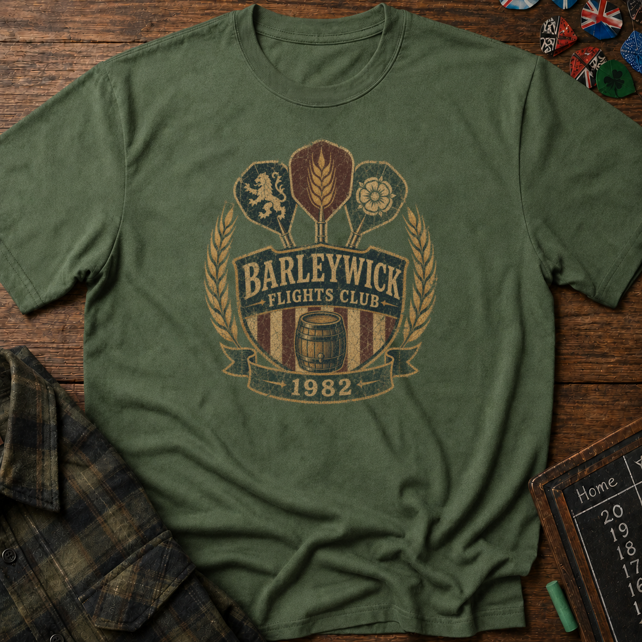 Barleywick Flights Club Vintage Darts Crest Tee