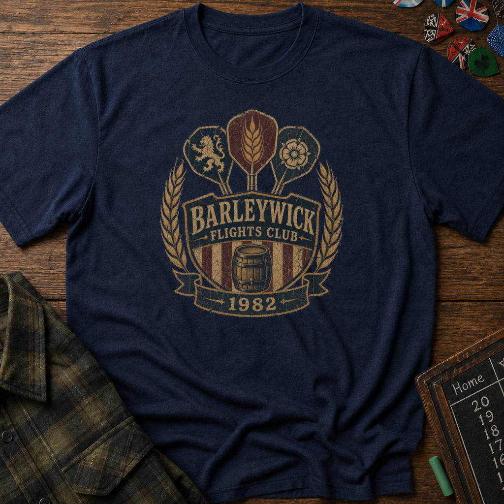 Barleywick Flights Club Vintage Darts Crest Tee
