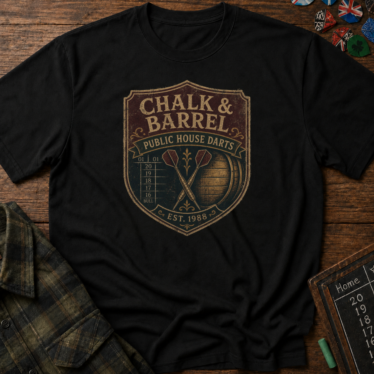 Chalk & Barrel Public House Darts Tee