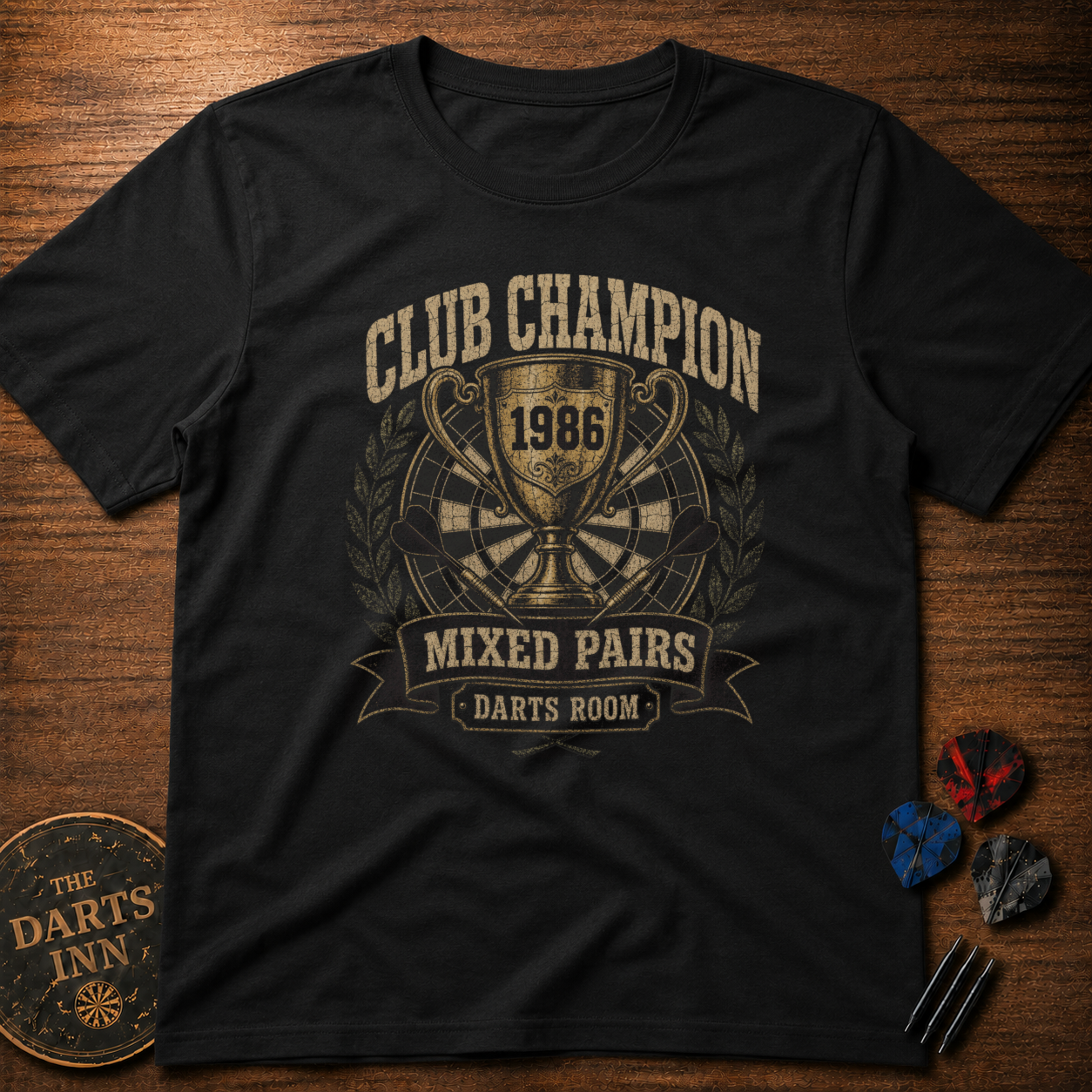 Club Champion 1986 Darts Room T-Shirt