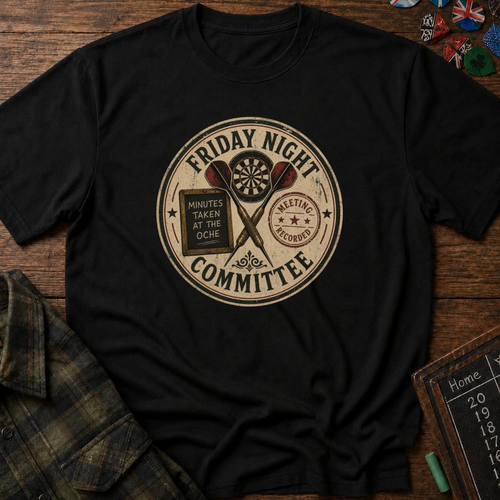 Friday Night Committee Pub Darts T-Shirt