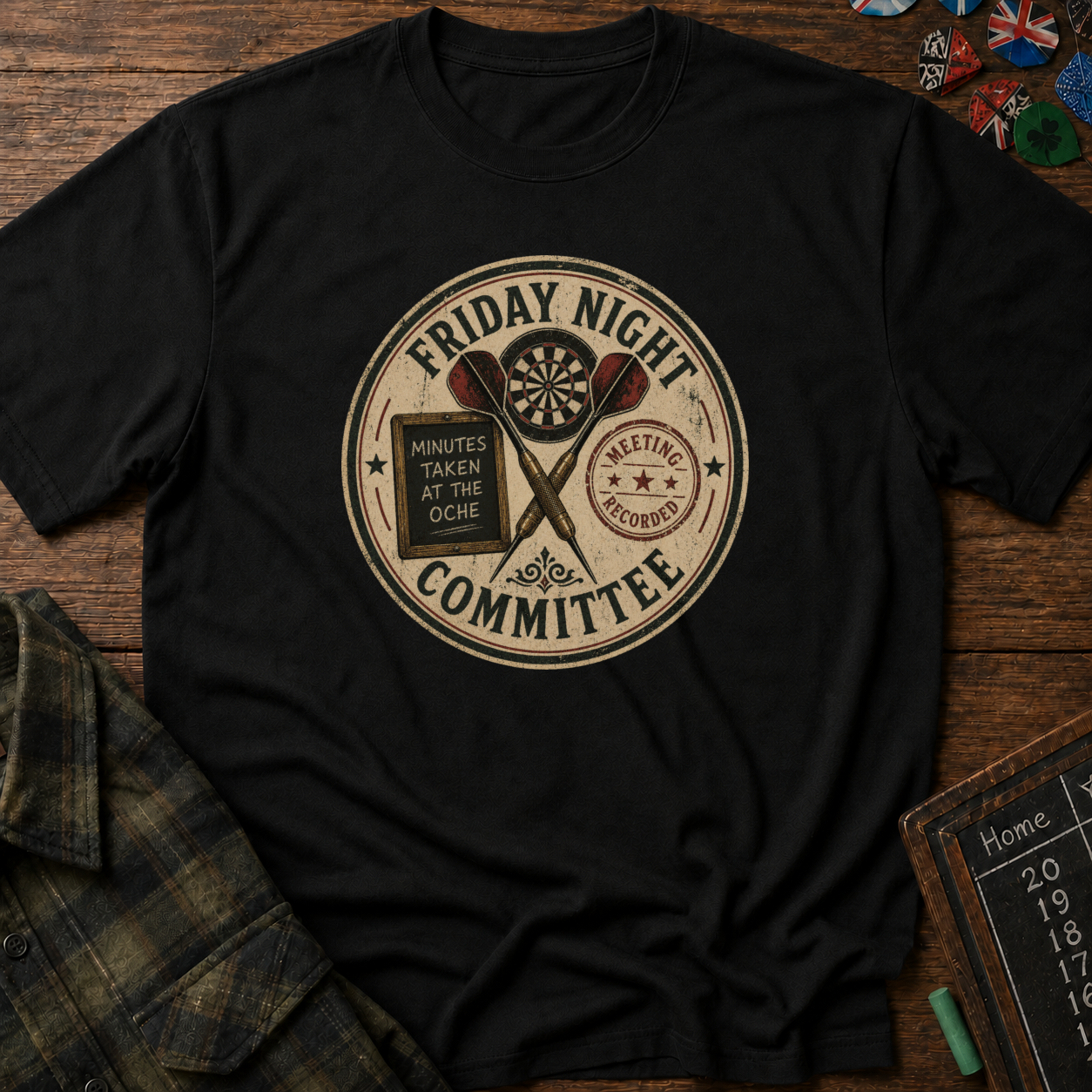 Friday Night Committee Pub Darts T-Shirt