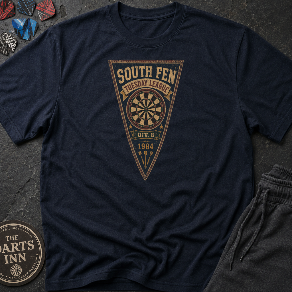 South Fen Tuesday League Vintage Darts Pennant Tee