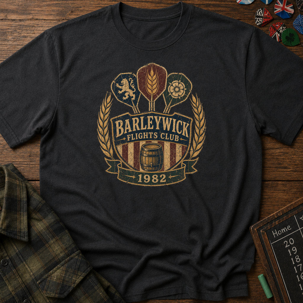 Barleywick Flights Club Vintage Darts Crest Tee