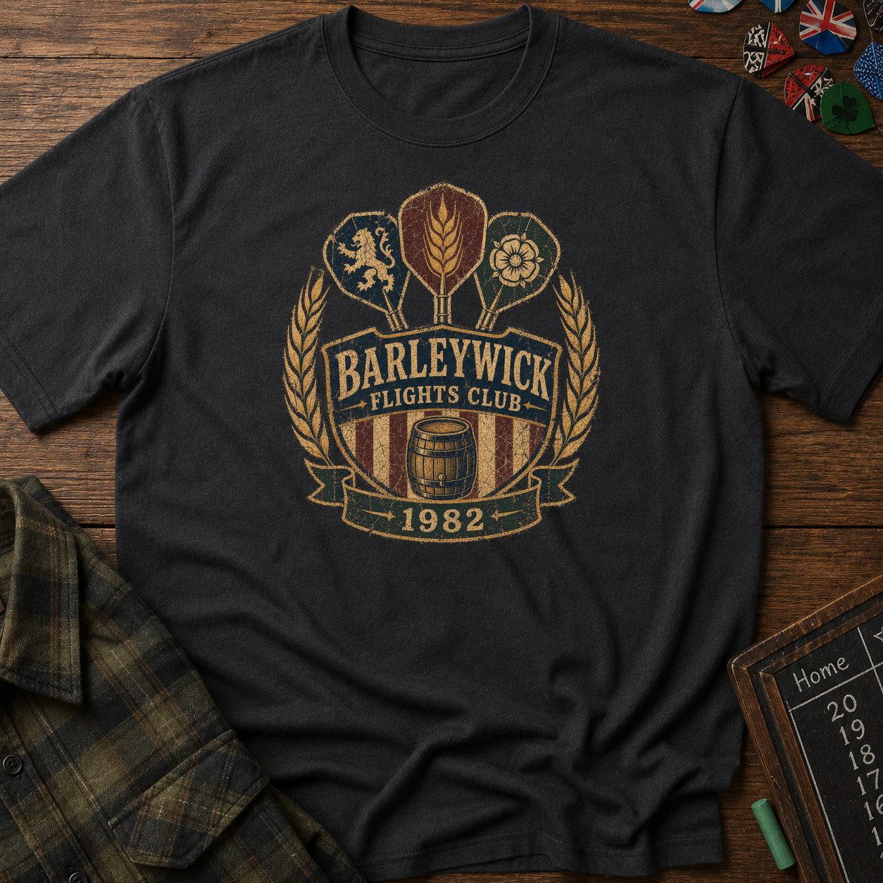 Barleywick Flights Club Vintage Darts Crest Tee