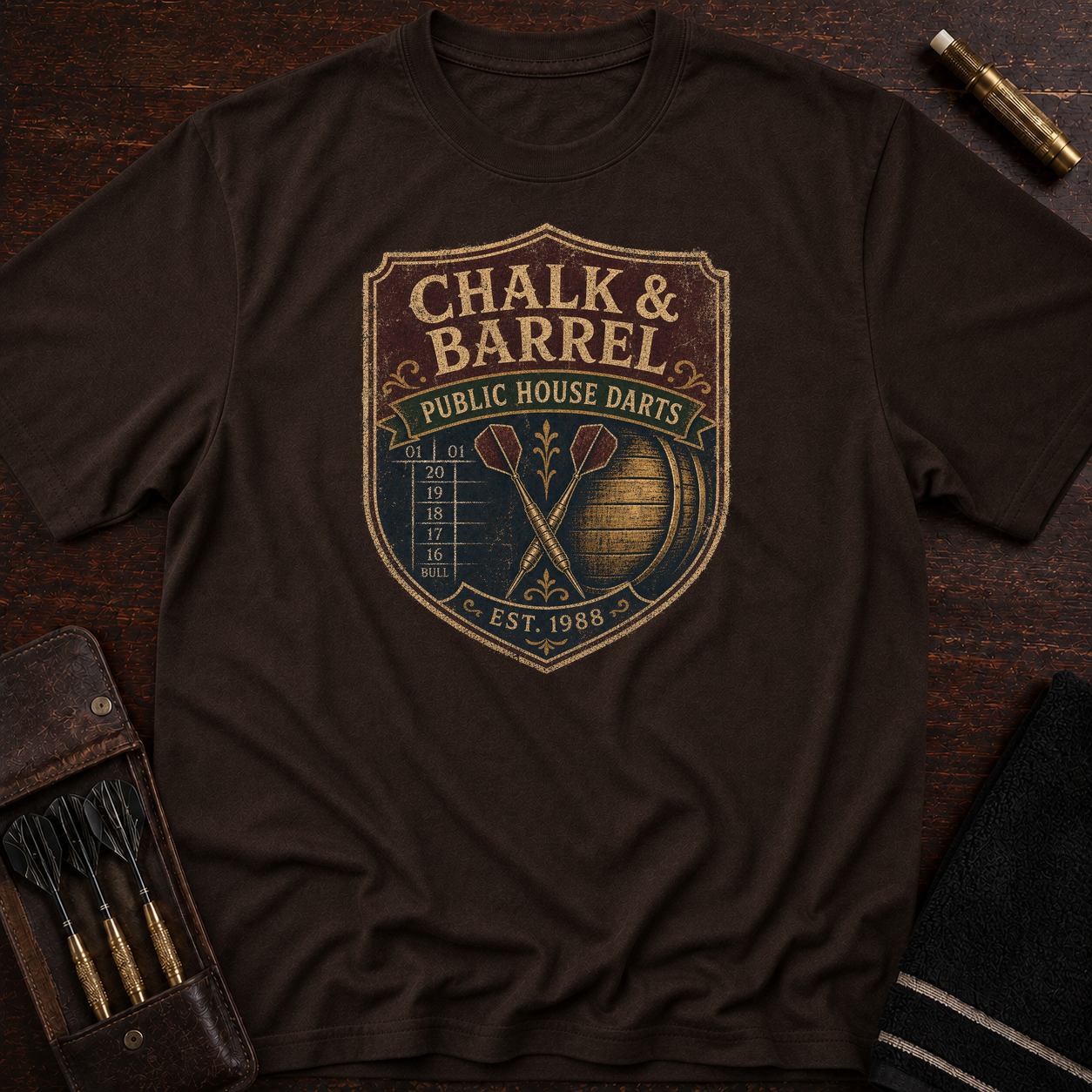 Chalk & Barrel Public House Darts Tee