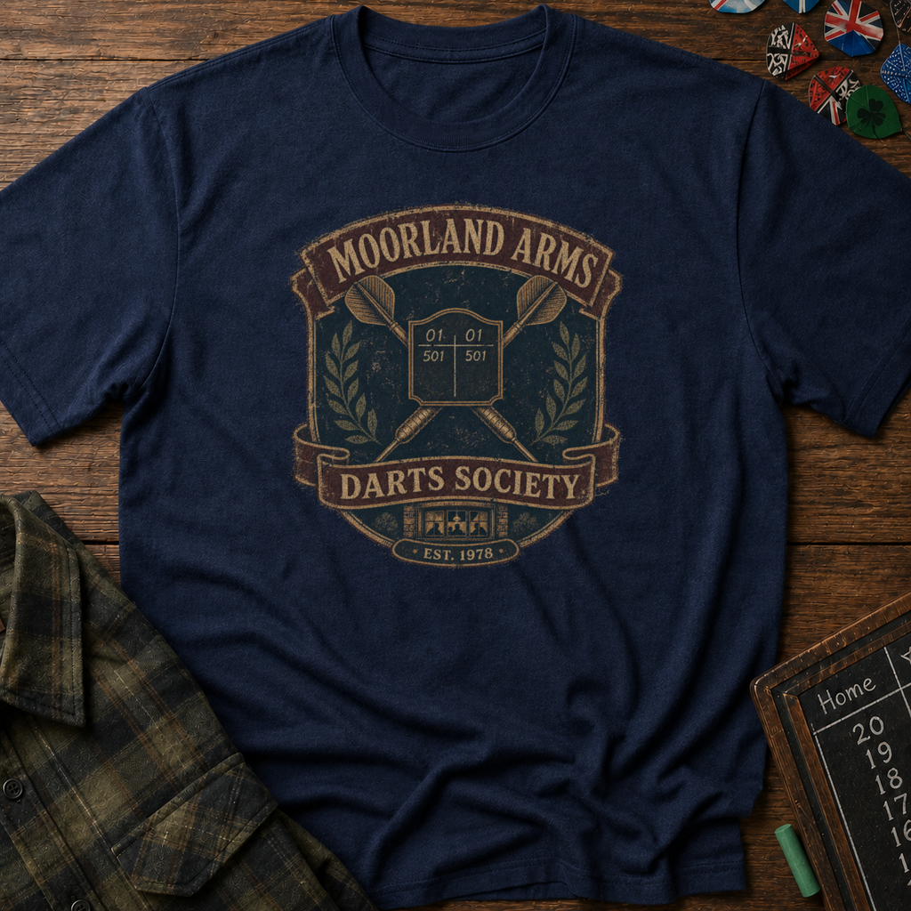 Moorland Arms Darts Society Vintage Pub Darts Tee