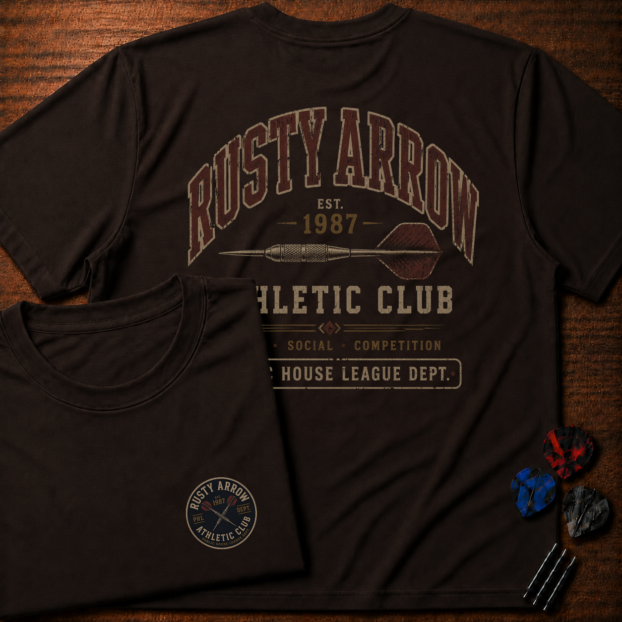 Rusty Arrow Athletic Club T-Shirt (Two-sided)