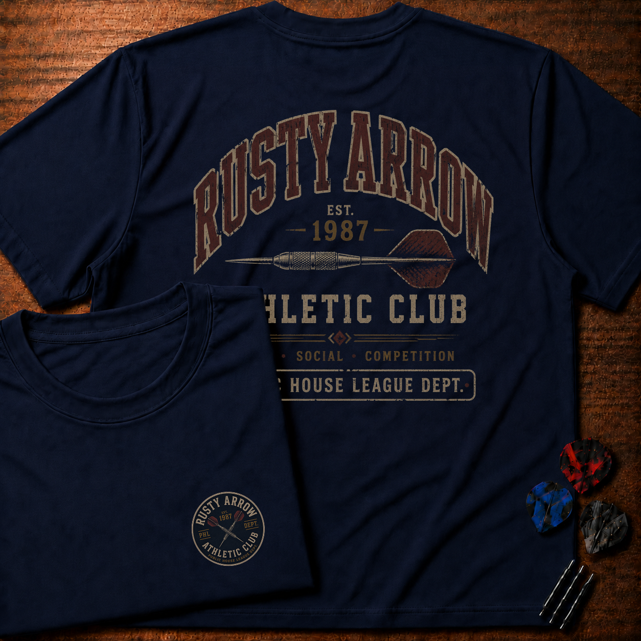 Rusty Arrow Athletic Club T-Shirt (Two-sided)