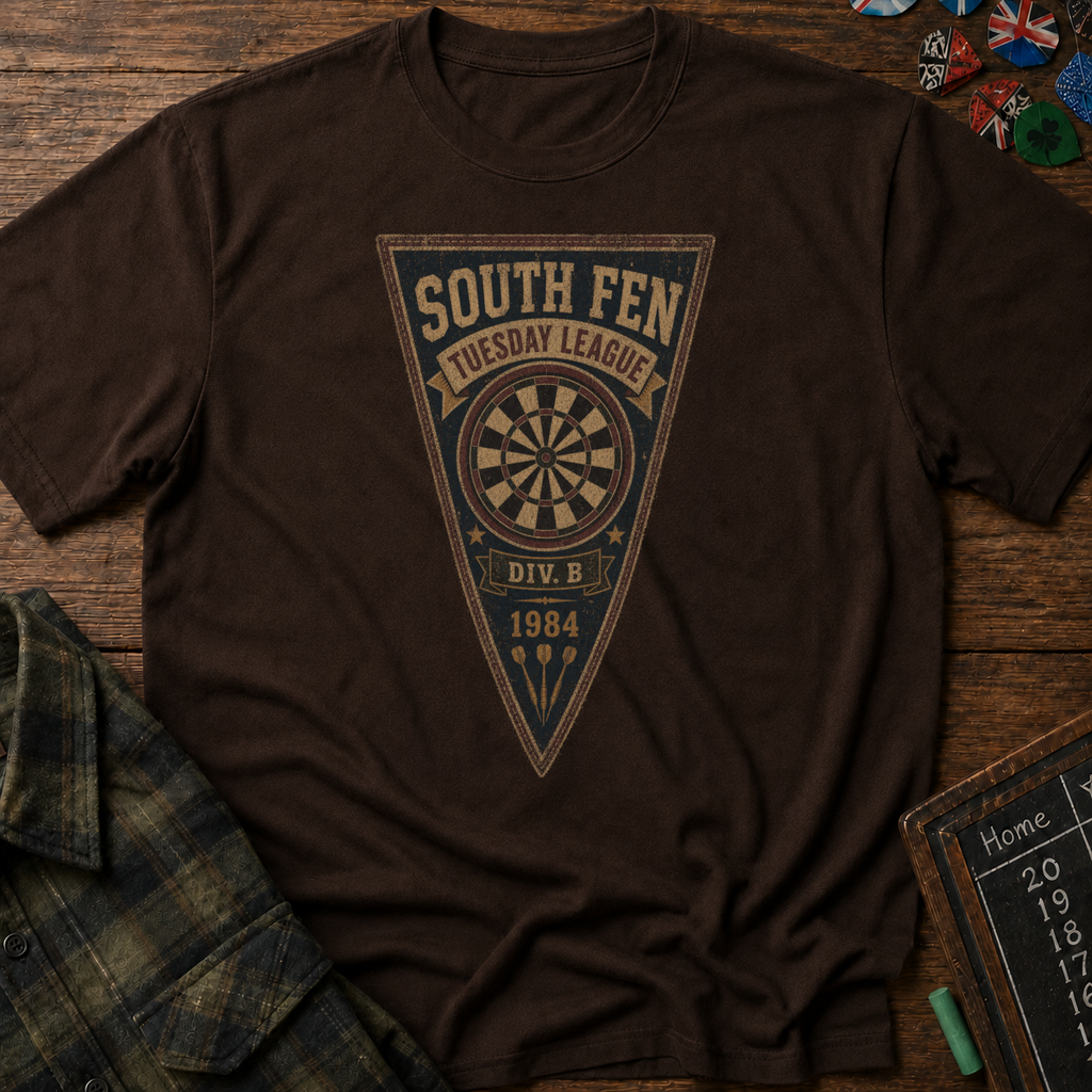 South Fen Tuesday League Vintage Darts Pennant Tee