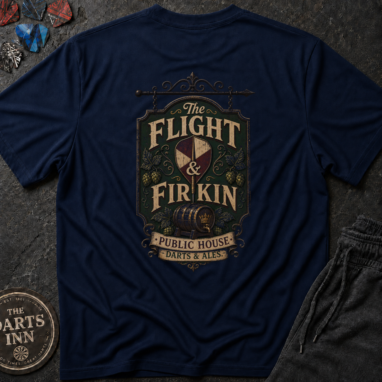 The Flight & Firkin Pub Darts T-Shirt