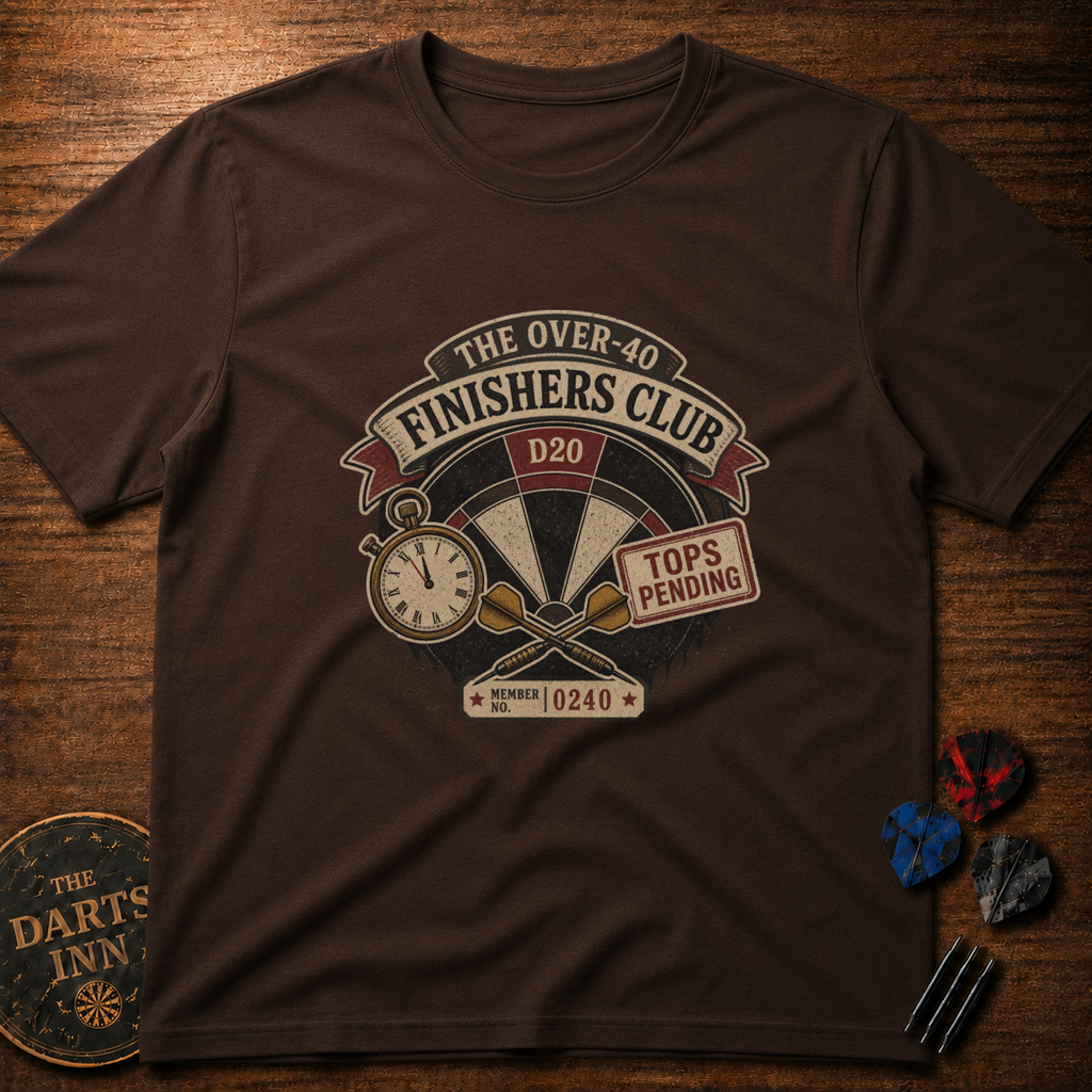 The Over-40 Finishers Club D20 Darts T-Shirt