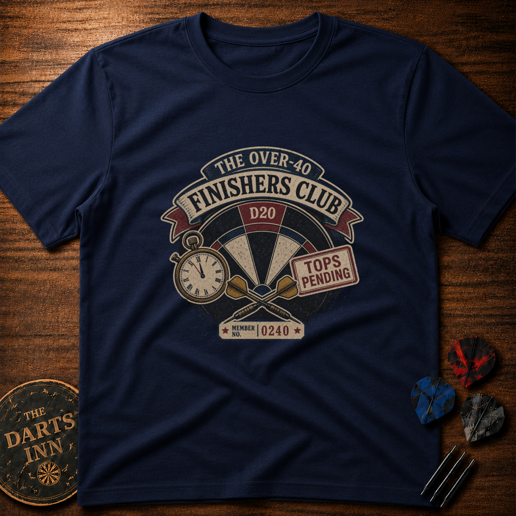 The Over-40 Finishers Club D20 Darts T-Shirt
