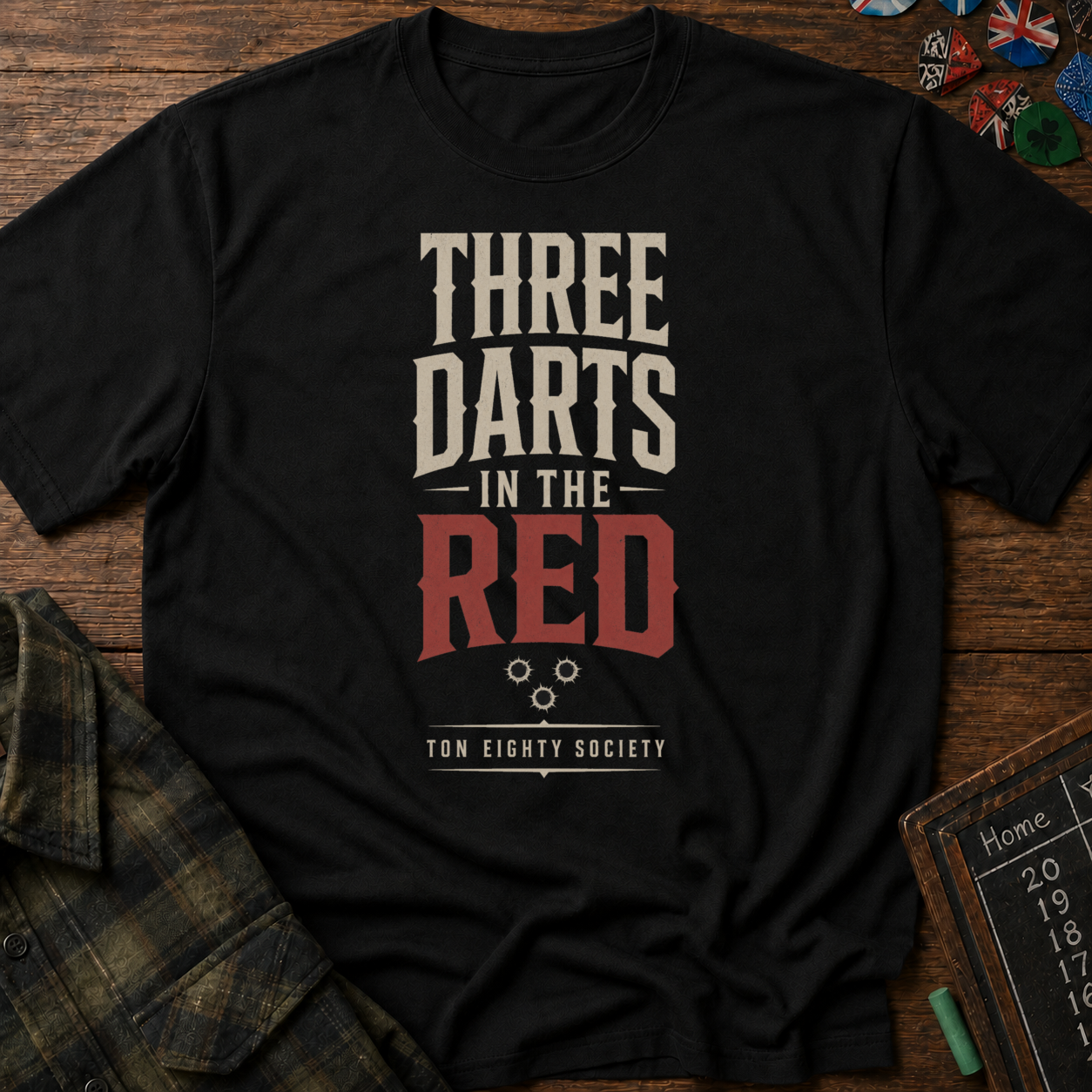 Three Darts In The Red T-Shirt