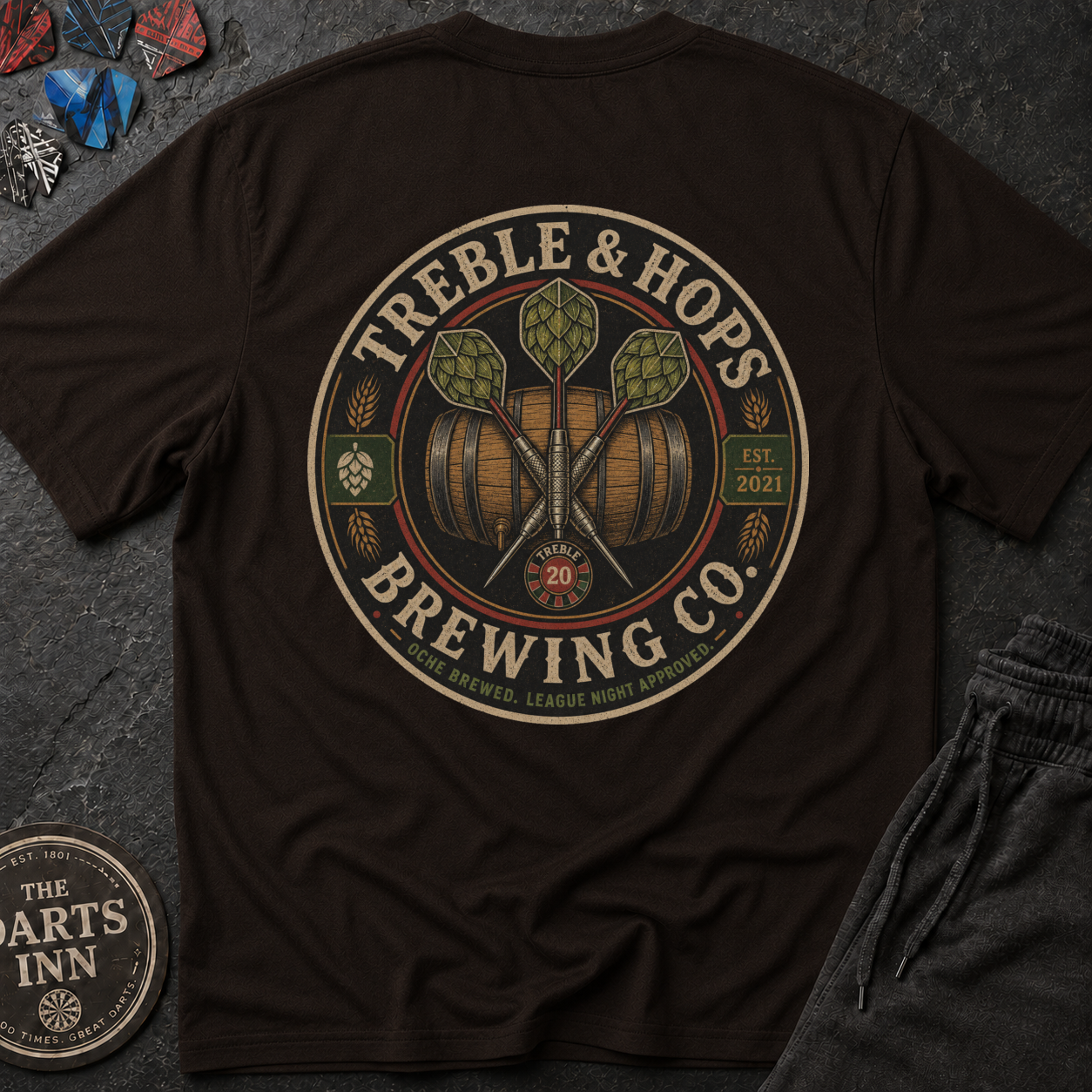 Treble & Hops Brewing Co. Darts Brewery T-Shirt